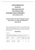 SUPPLEMENTARY Exam for THE PRACTICE OF STATISTICS FOR BUSINESS AND ECONOMICS Third Edition 2024
