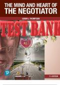 TEST BANK for The Mind and Heart of the Negotiator 7th Edition by Thompson Leigh. ISBN 9780135198667, ISBN-13: 9780135641262. (All 12 Chapters).