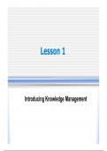 Lesson 1 - Introduction To Knowledge Management 2024
