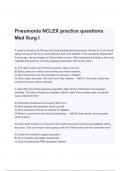 ATI MED SURG RN Pneumonia NCLEX practice Questions and Solutions Latest Set
