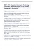D373: PA - Applies Strategic Marketing Tools and Methodologies Exam Study Guide 2024 Graded A