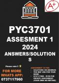 PYC2601 Assignment 1 2024 (solutions)