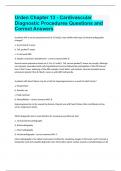 Urden Chapter 13 - Cardivascular Diagnostic Procedures Questions and Correct Answers.