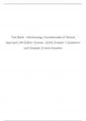 Test Bank - Microbiology Fundamentals-A Clinical Approach, 4th Edition (Cowan, 2024) Chapter 1 Questions and Detailed Correct Answers