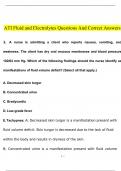 ATI Fluid and Electrolytes Questions and Answers