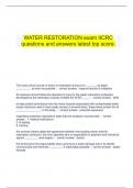  WATER RESTORATION exam IICRC questions and answers latest top score.
