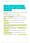Water Restoration Exam Questions with Complete Solutions