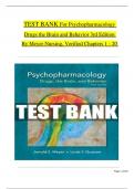Psychopharmacology: Drugs, the Brain, and Behavior, 3rd Edition TEST BANK By Meyer Nursing, Verified Chapters 1 - 20, Complete Newest Version