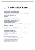 AP Bio Practice Exam 1 2023/2024
