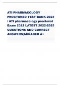 ATI PHARMACOLOGY PROCTORED TEST BANK 2024 / ATI pharmacology proctored Exam 2022 LATEST 2022-2025 