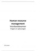Human resource management - Voorbeeldexamen: vragen en oplossingen