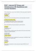 D337  Internet Of Things and Infrastructure 391 Questions and correct Answers