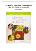 Download Complete Chaptres Maternity & Women’s Health Care, 11th Edition by Lowdermilk