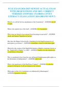 FCLE EXAM 2024-2025 NEWEST ACTUAL EXAM  WITH 200 QUESTIONS AND 100% CORRECT  VERIFIED ANSWERS / FLORIDA CIVICS  LITERACY EXAM LATEST 2024 (BRAND NEW!!)