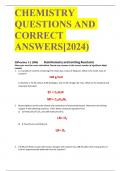 CHEMISTRY QUESTIONS AND CORRECT ANSWERS[2024)