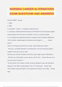 NURSING CAREER ALTERNATIVES EXAM QUESTIONS AND ANSWERS