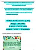 TEST BANK For Calculation of Drug Dosages 12th Edition By Sheila Ogden, Linda Fluharty Chapter's 1 - 19 