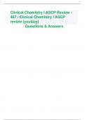Clinical Chemistry I ASCP Review - 467 / Clinical Chemistry I ASCP review (youlazy) Questions & Answers