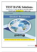 TEST BANK Solutions- Global Business 5th Edition BY Mike W. Peng (2022), ISBN-13 978-0357716403/ All chapters 1-17/Complete Guide