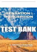 Test Bank For Sensation and Perception - 10th - 2017 All Chapters - 9781305580299