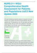 NURS 211 WGUComprehensive Health  Assessment for Patients  and Populations UJC2 New  Update 2023 