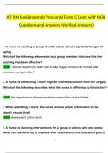 ATI RN Fundamentals Proctored 2023 Form C Exam with NGN Questions and Verified Answers / A+ GRADE