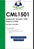 CML1501 Assignment 1 (QUALITY ANSWERS) Semester 1 2024
