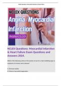 NCLEX Questions: Myocardial Infarction & Heart Failure Exam Questions and Answers 2024. 