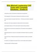 Billy Mitchell Leadership CAP Exam with Complete  Solutions…Grade A+ 