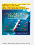 MARKETING STRATEGY A DECION-FOCUSED APPROACH 7TH EDITION BY MULLINS|QUESTIONS AND CORRECT ANSWERS|2024|ALL CHAPTERS AVAILABLE 
