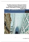 Test Bank & Solution Manual for Fundamentals Of Corporate Finance 10th Edition (Canadian Edition) By Stephen Ross-stamped 100% CORRECT