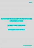 Test Bank For Calculation of Drug Dosages 12th Edition By Sheila Ogden, Linda Fluharty| Complete Chapter's 1 - 19 | 100 % Verified