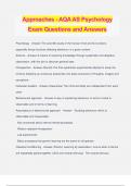 Approaches - AQA AS Psychology Exam Questions and Answers