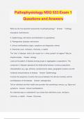 Pathophysiology NSG 533 Exam 1 Questions and Answers