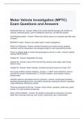Motor Vehicle Investigation (MPTC) Exam Questions and Answers (Graded A)