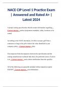 NACE CIP Level 1 Practice Exam | Answered and Rated A+ | Latest 2024
