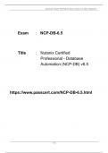 Nutanix Database Automation (NCP-DB) v6.5 NCP-DB-6.5 Dumps