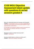 C100 WGU Objective Assessment latest update with questions & veried answers graded A