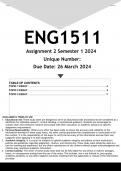 ENG1511 Assignment 2 (ANSWERS) Semester 1 2024 - DISTINCTION GUARANTEED