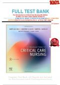 FULL TEST BANK For Introduction to Critical Care Nursing 8th Edition by Mary Lou Sole Latest Update Graded A+  