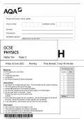 (BUNDLE EXAMS ) 2023 GCSE AQA HIGH TRIPLE SCIENCE BIOLOGY,PHYSICS ,CHEMISTRY PAPERS 1 AND PAPERS 2 (ALL WITH ATTACHED  MARK SCHEMES)