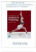 Test Bank For Fundamentals Of Anatomy And Physiology 12th Edition By Martini||ISBN NO-10,0137953771||ISBN NO-13,978-0137953776||All Chapters ||Complete Guide A+||