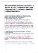 RN Comprehensive Predictor 2019 Form B and C ACTUAL EXAM QUESTIONS AND CORRECT ANSWERS (VERIFIED ANSWERS) |ALREADY GRADED A+