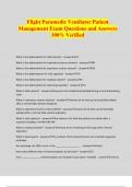 Flight Paramedic Ventilator Patient Management Exam Questions and Answers 100% Verified
