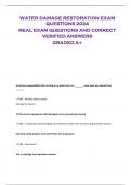 WATER DAMAGE RESTORATION EXAM  QUESTIONS 2024  REAL EXAM QUESTIONS AND CORRECT  VERIFIED ANSWERS  GRADED A+