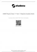 CBSE Physics Class 11 Term 1 Objective Question Bank