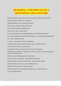 BUILDING UTILITIES EXAM 2 QUESTIONS AND ANSWERS
