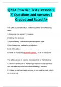 QMA Practice Test (Lessons 1-7) Questions and Answers | Graded and Rated A+