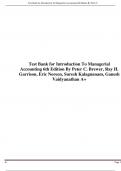 Test Bank for Introduction To Managerial Accounting 6th Edition By Peter C. Brewer, Ray H. Garrison, Eric Noreen, Suresh Kalagnanam A+