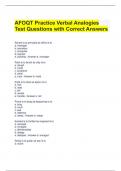 AFOQT Practice Verbal Analogies Test Questions with Correct Answers